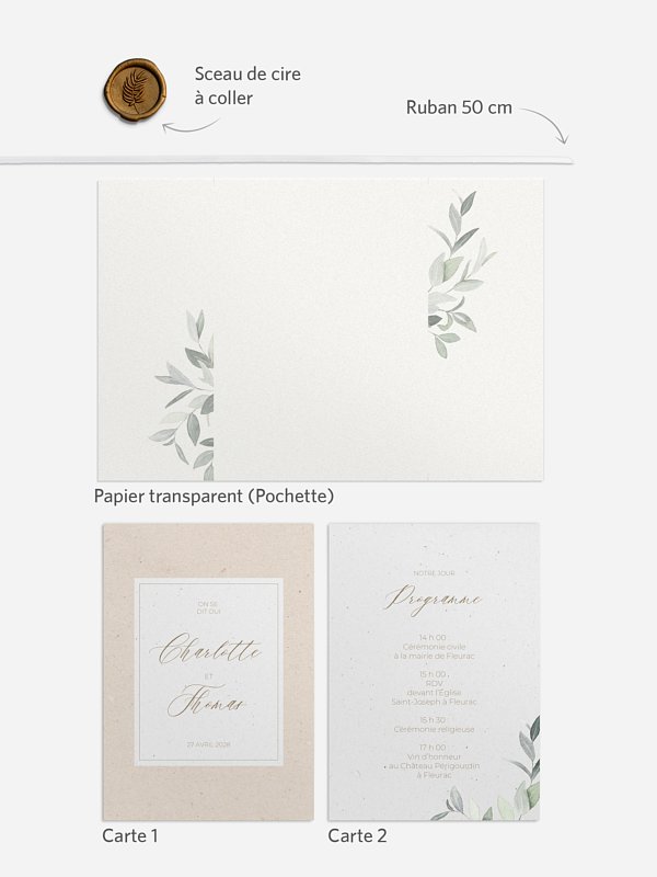 Faire-part de mariage Poésie champêtre