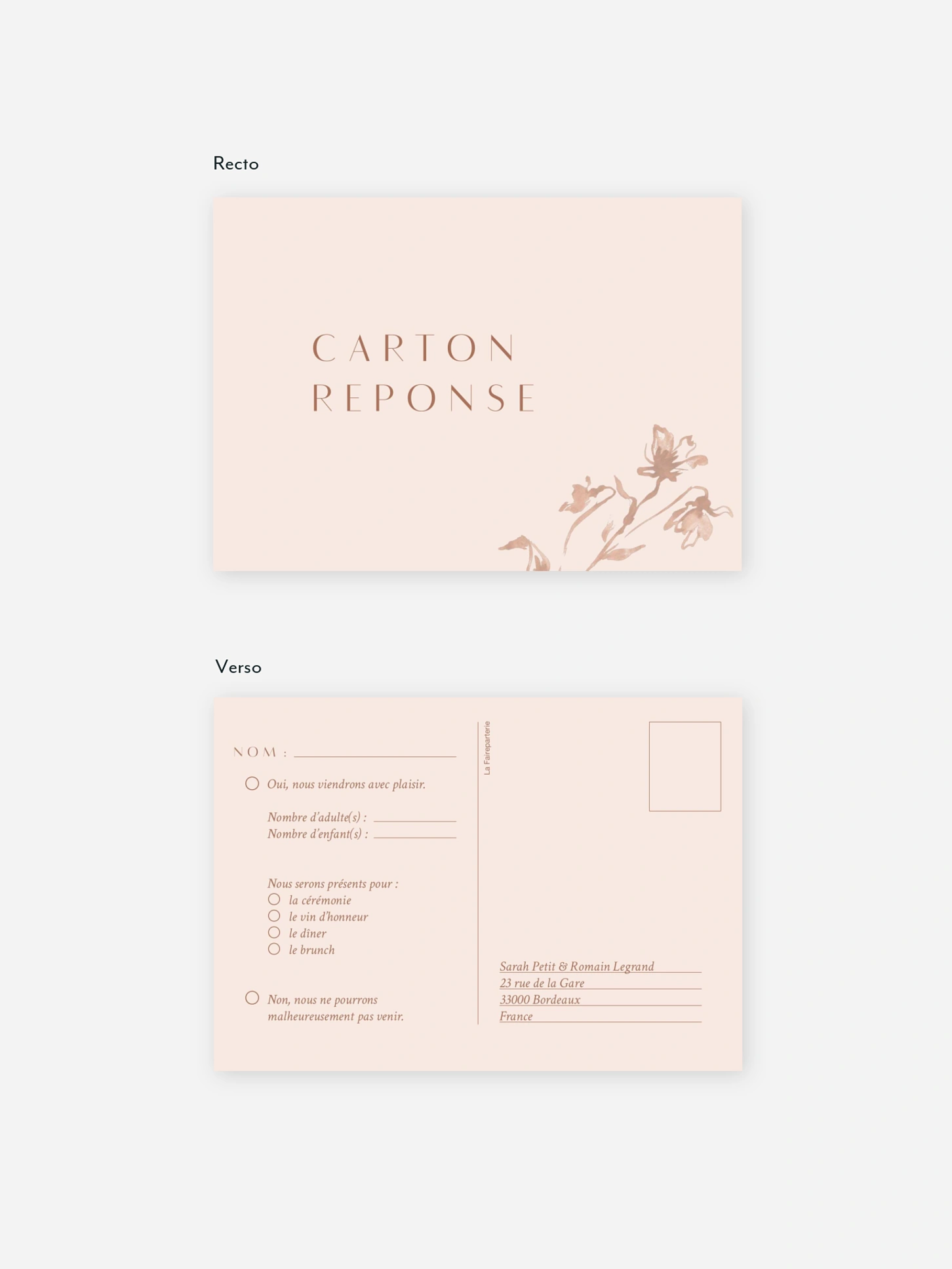 Carton réponse Prairie douce