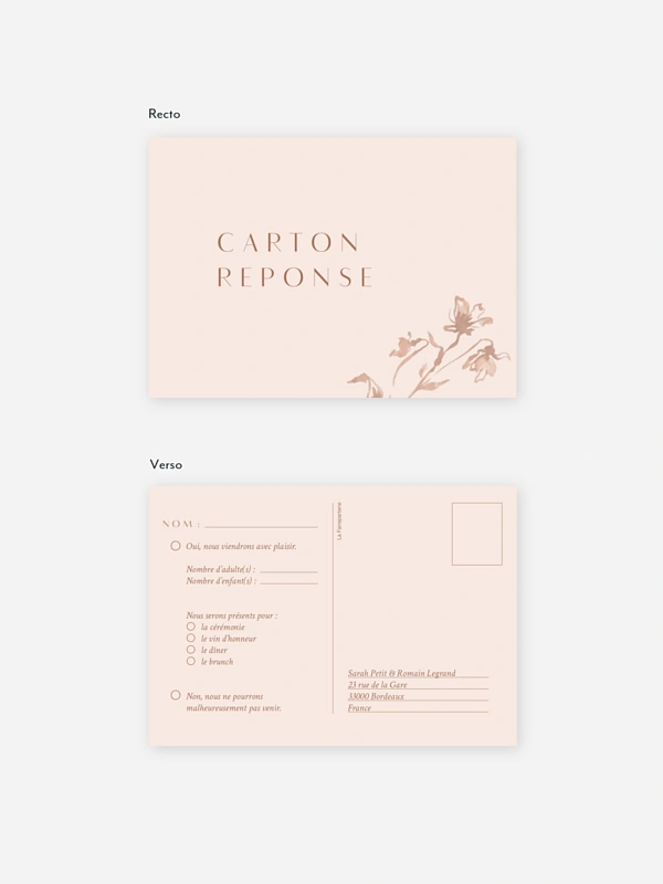 Carton réponse Prairie douce