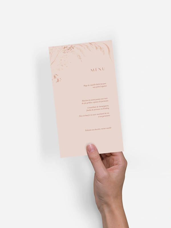 Menu mariage Prairie douce