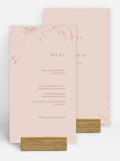 Menu mariage Prairie douce