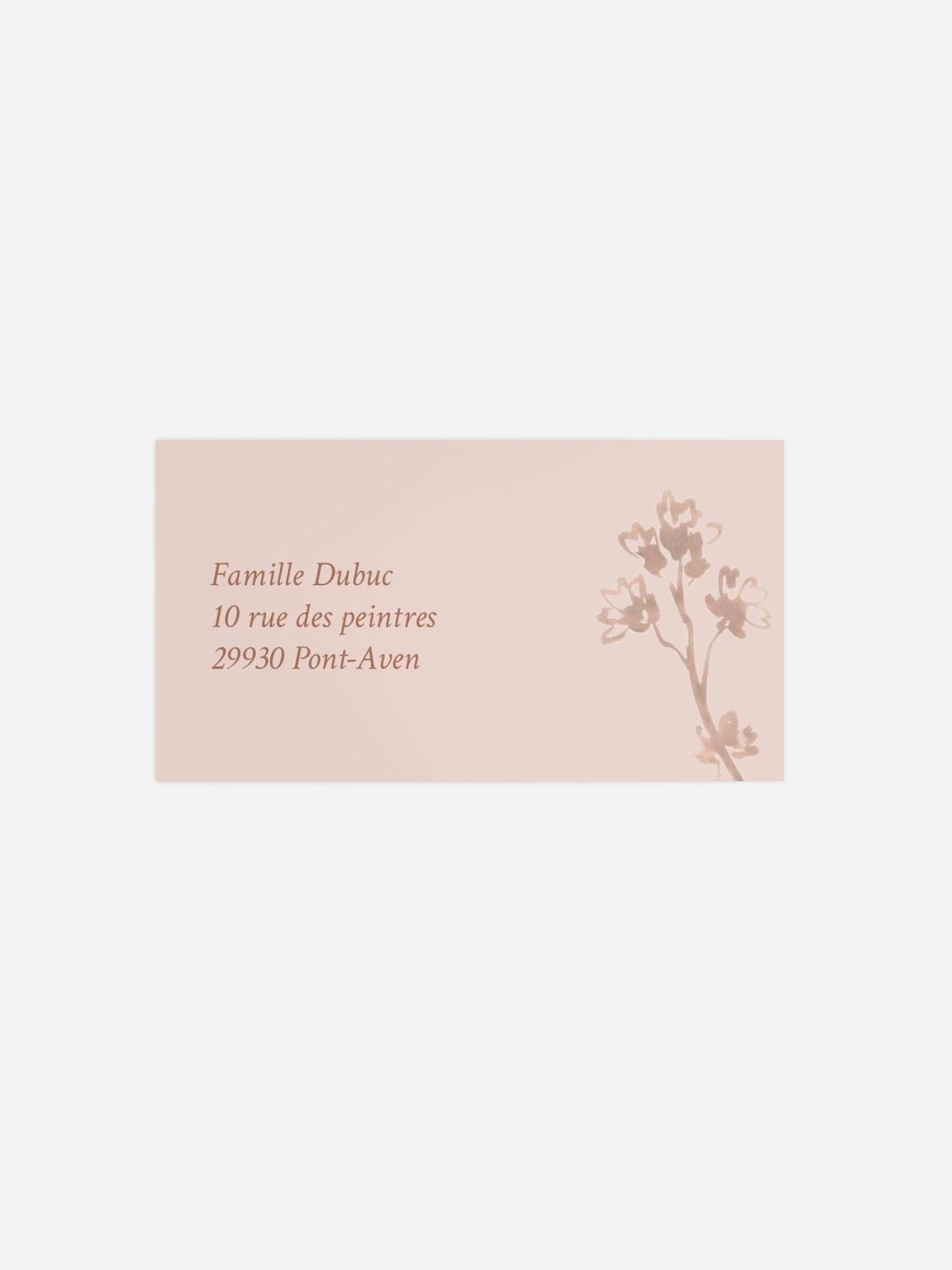Étiquette destinataire mariage Prairie douce