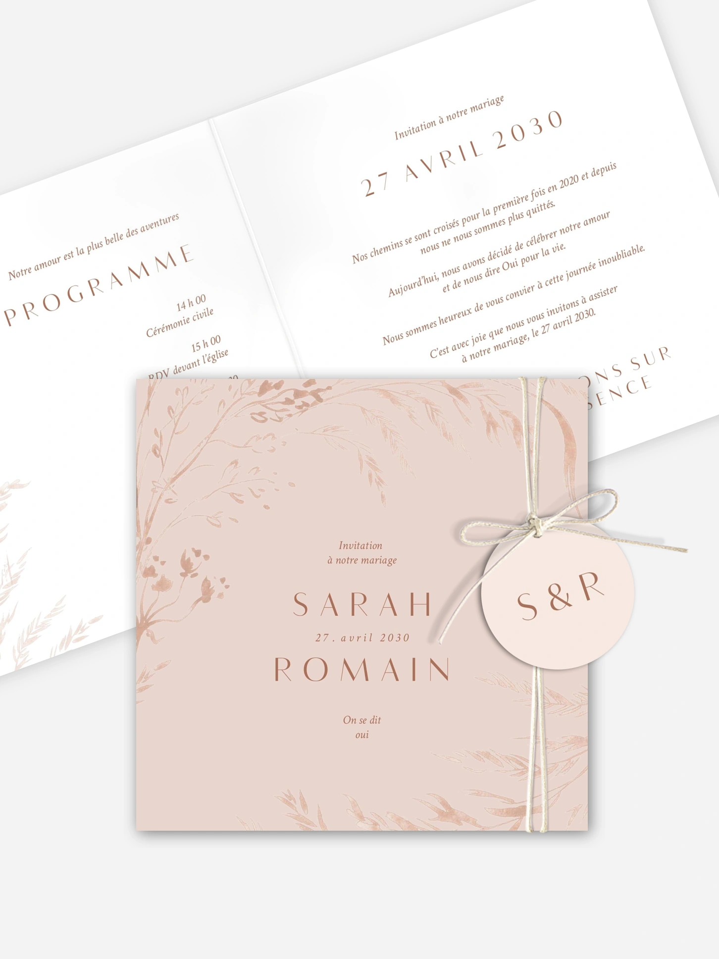 Faire-part de mariage Prairie douce