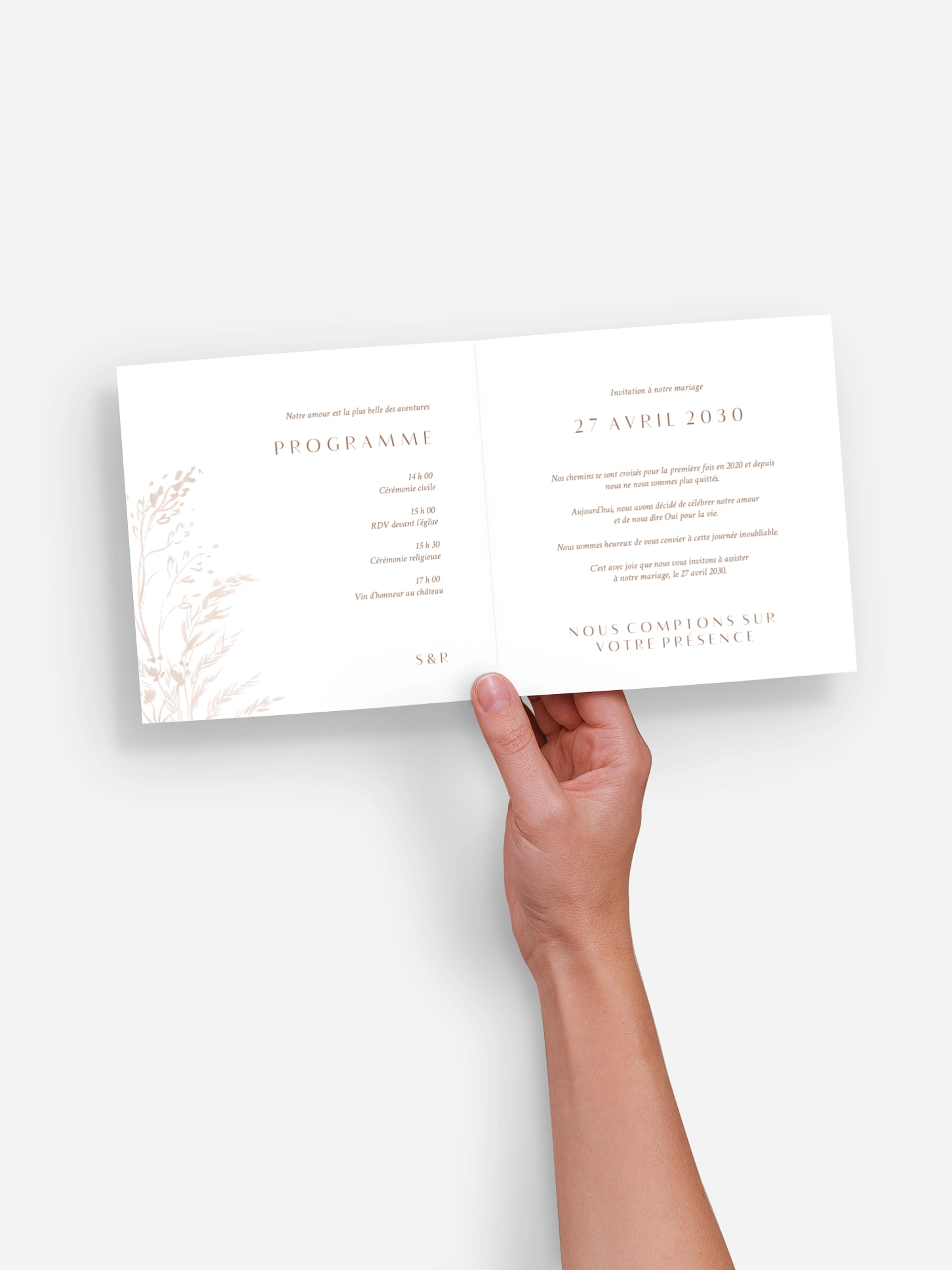 Faire-part de mariage Prairie douce