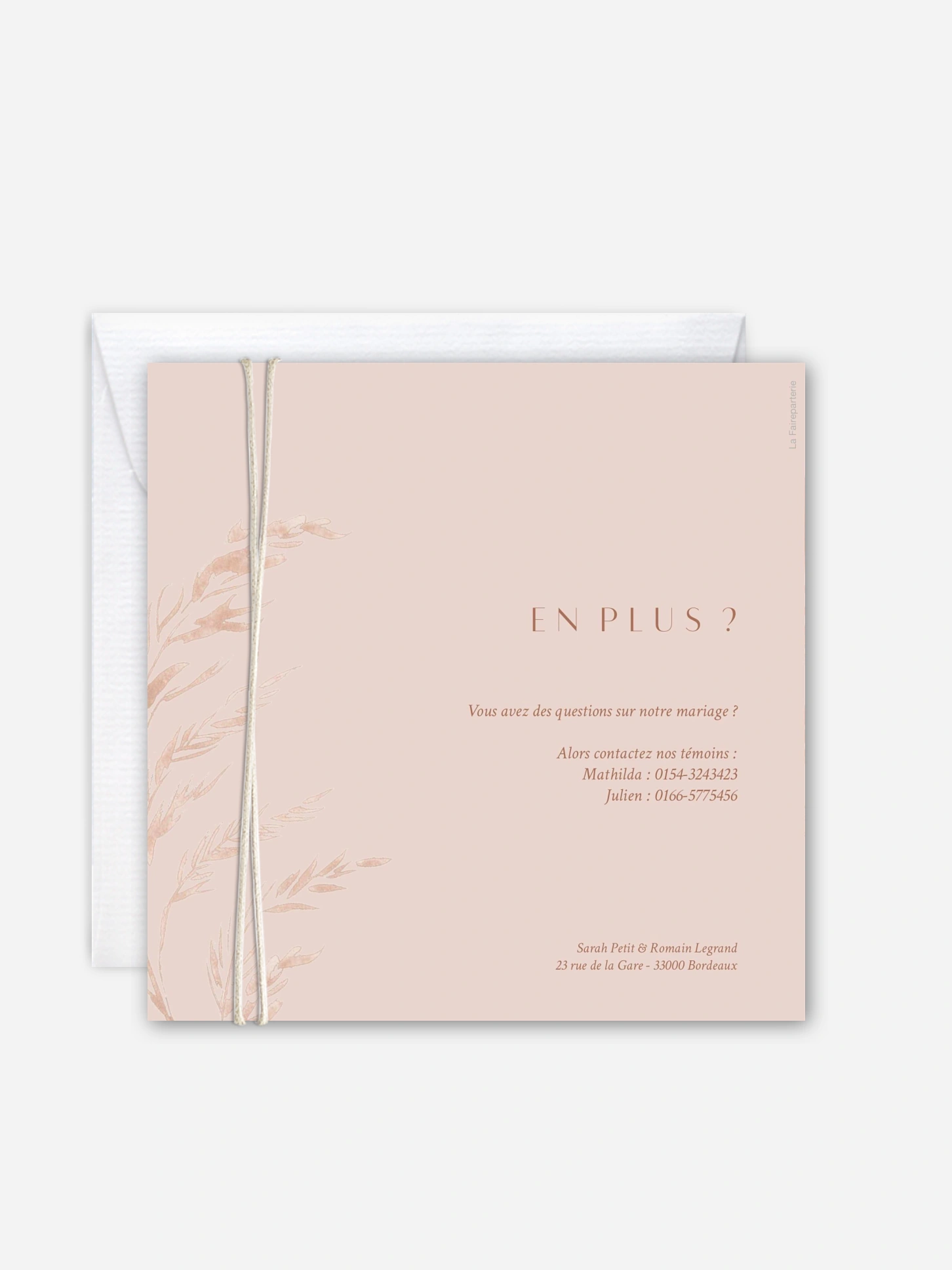 Faire-part de mariage Prairie douce
