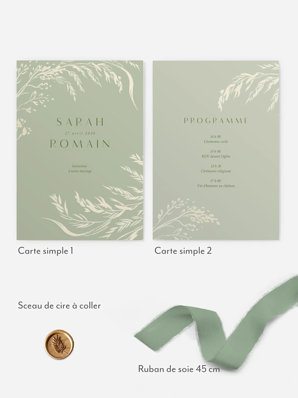 Faire-part de mariage Prairie douce