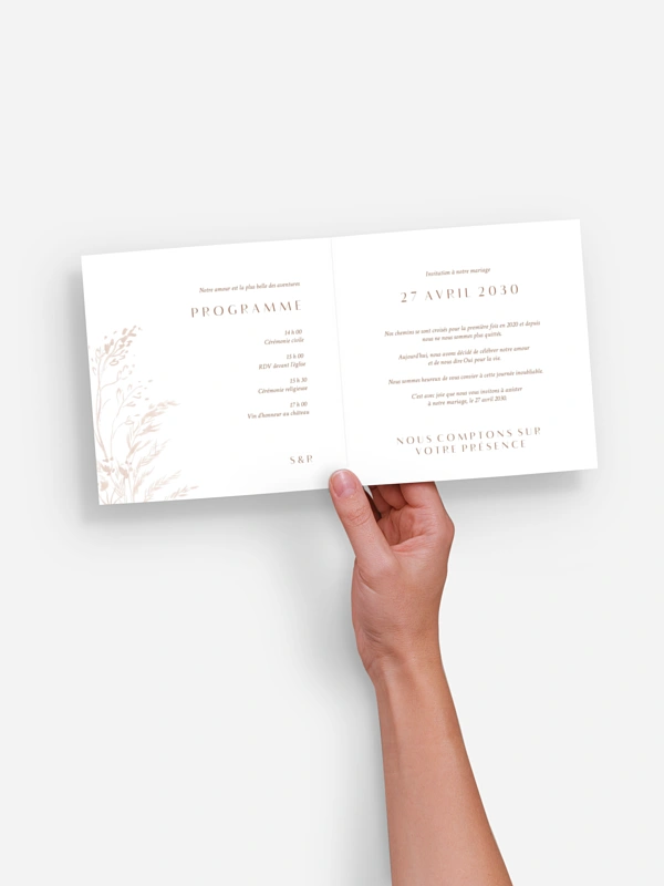 Faire-part de mariage Prairie douce
