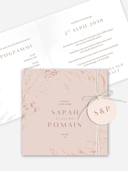 Faire-part de mariage Prairie douce
