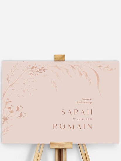 Poster bienvenue mariage Prairie douce
