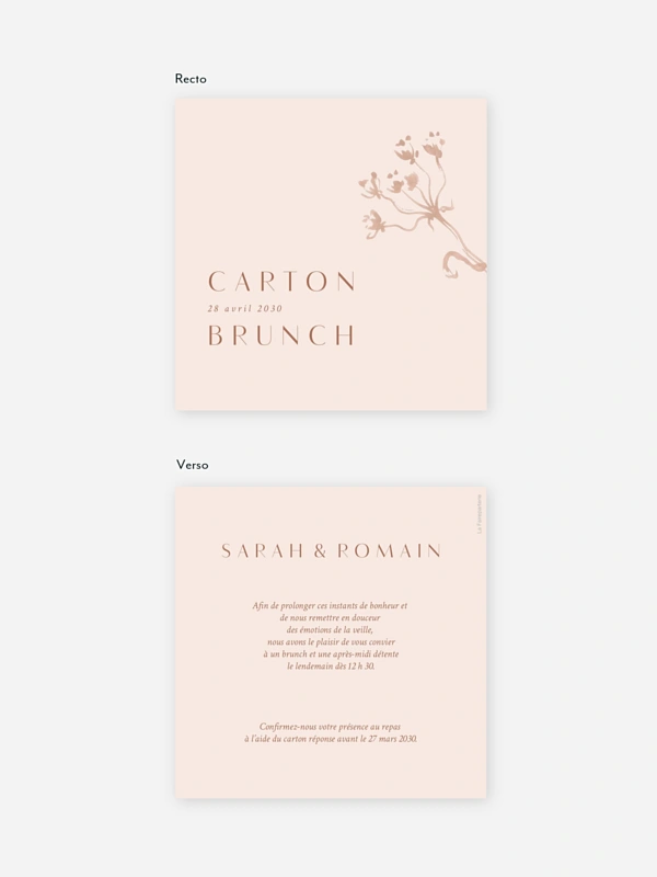 Carte brunch Prairie douce