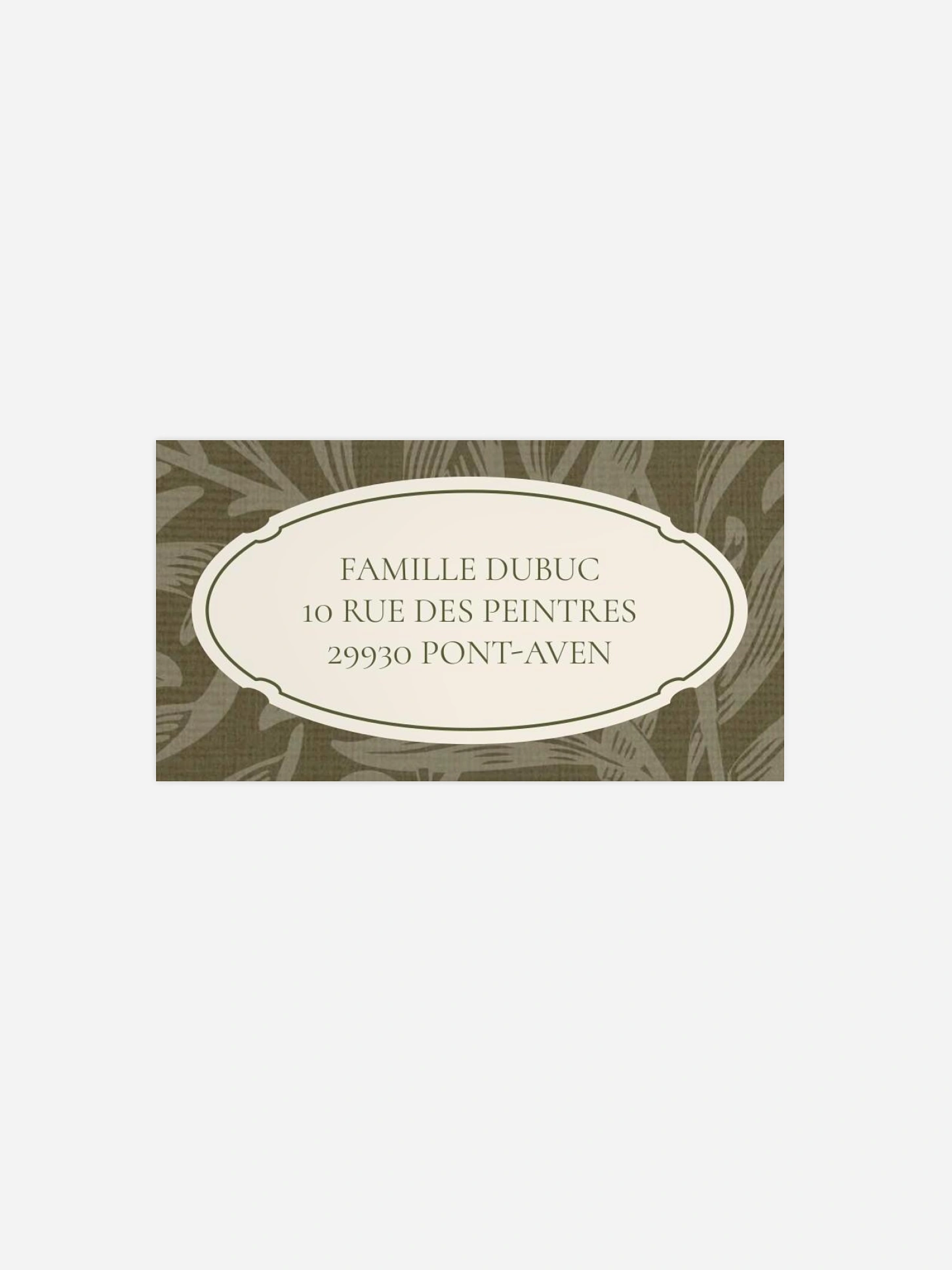 Étiquette destinataire mariage Willow Bough