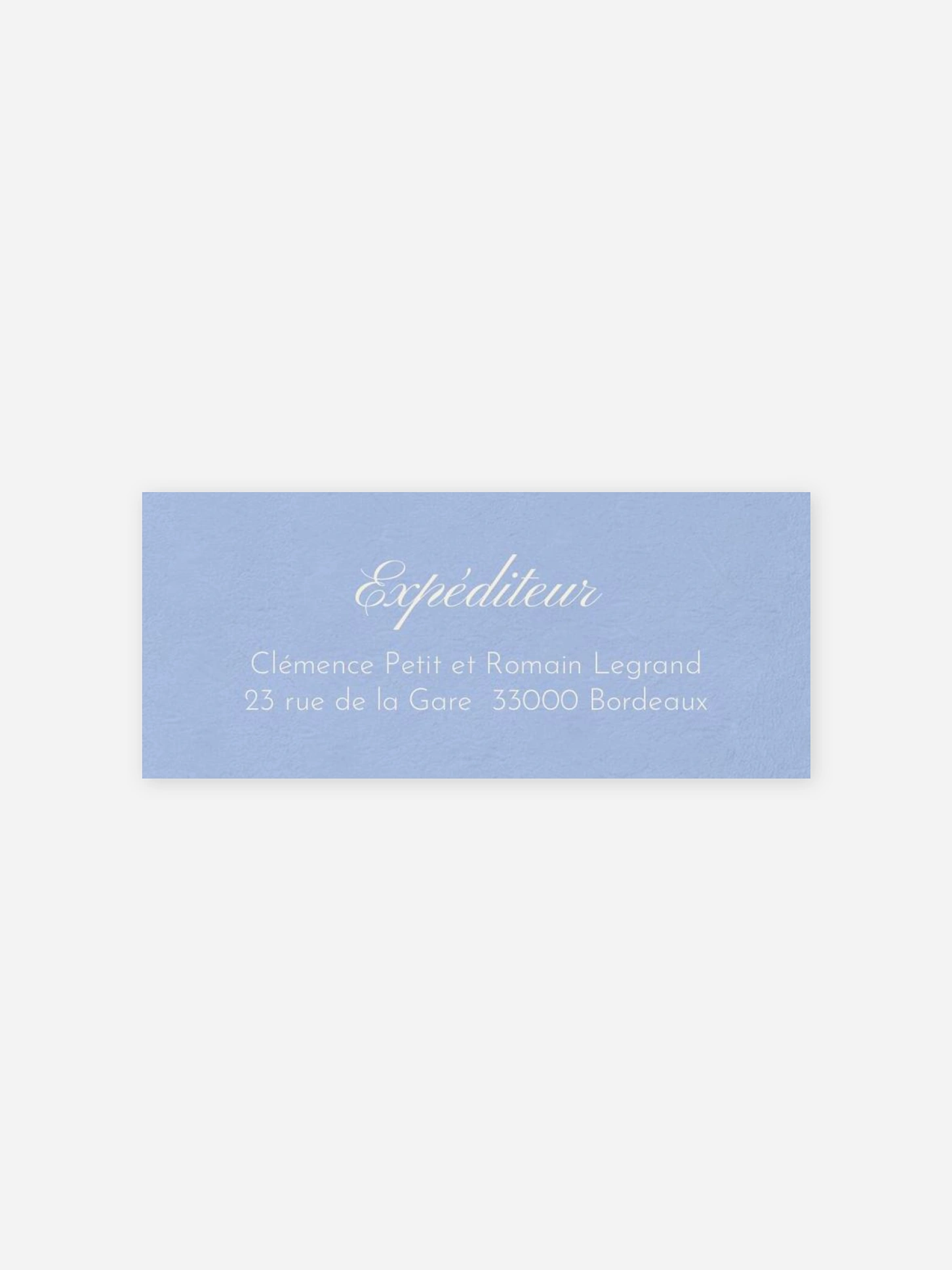 Étiquette expéditeur mariage Ovale vintage