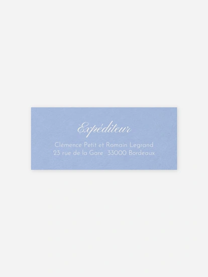 Étiquette expéditeur mariage Ovale vintage