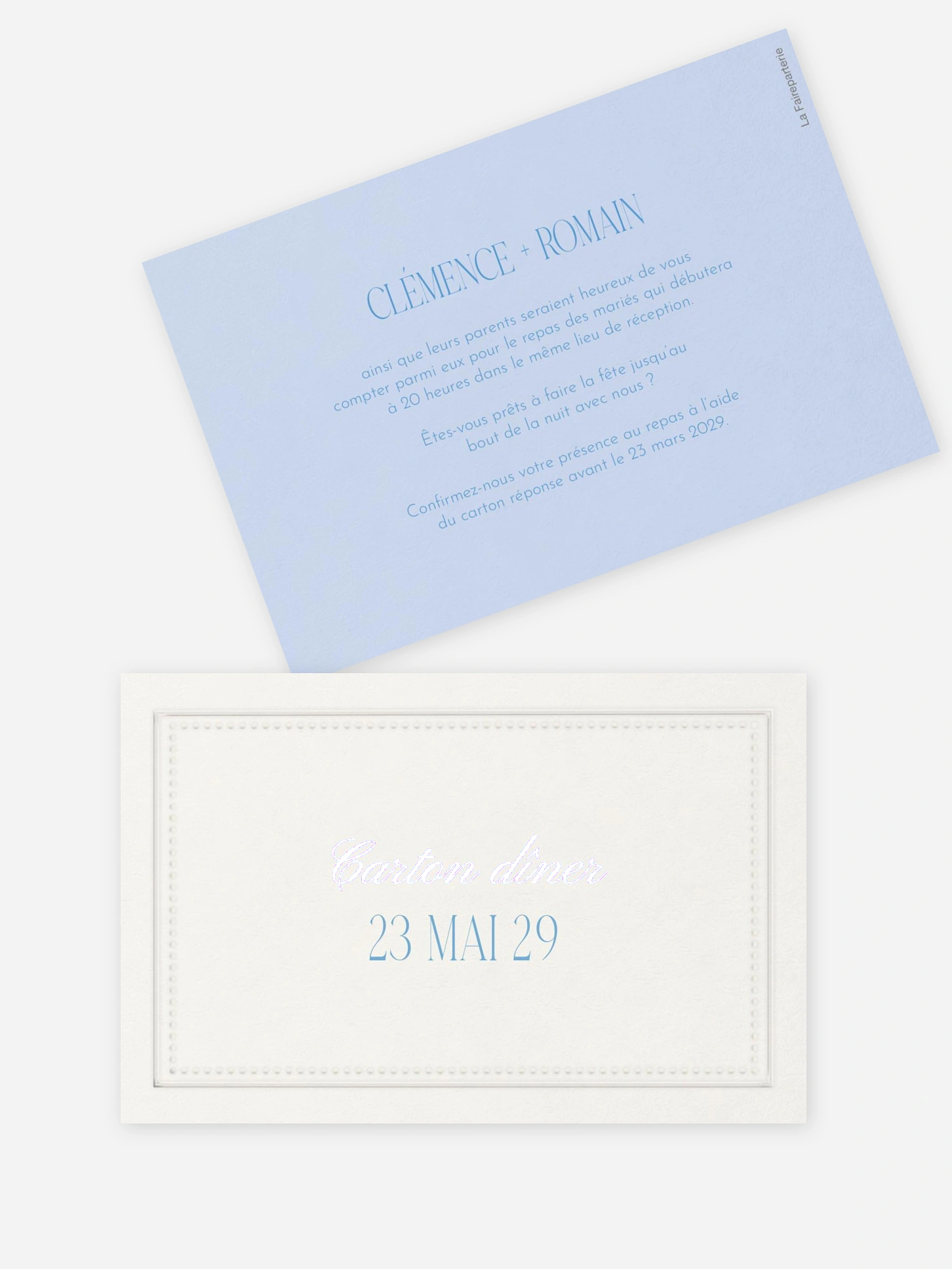 Carton d'invitation Ovale vintage