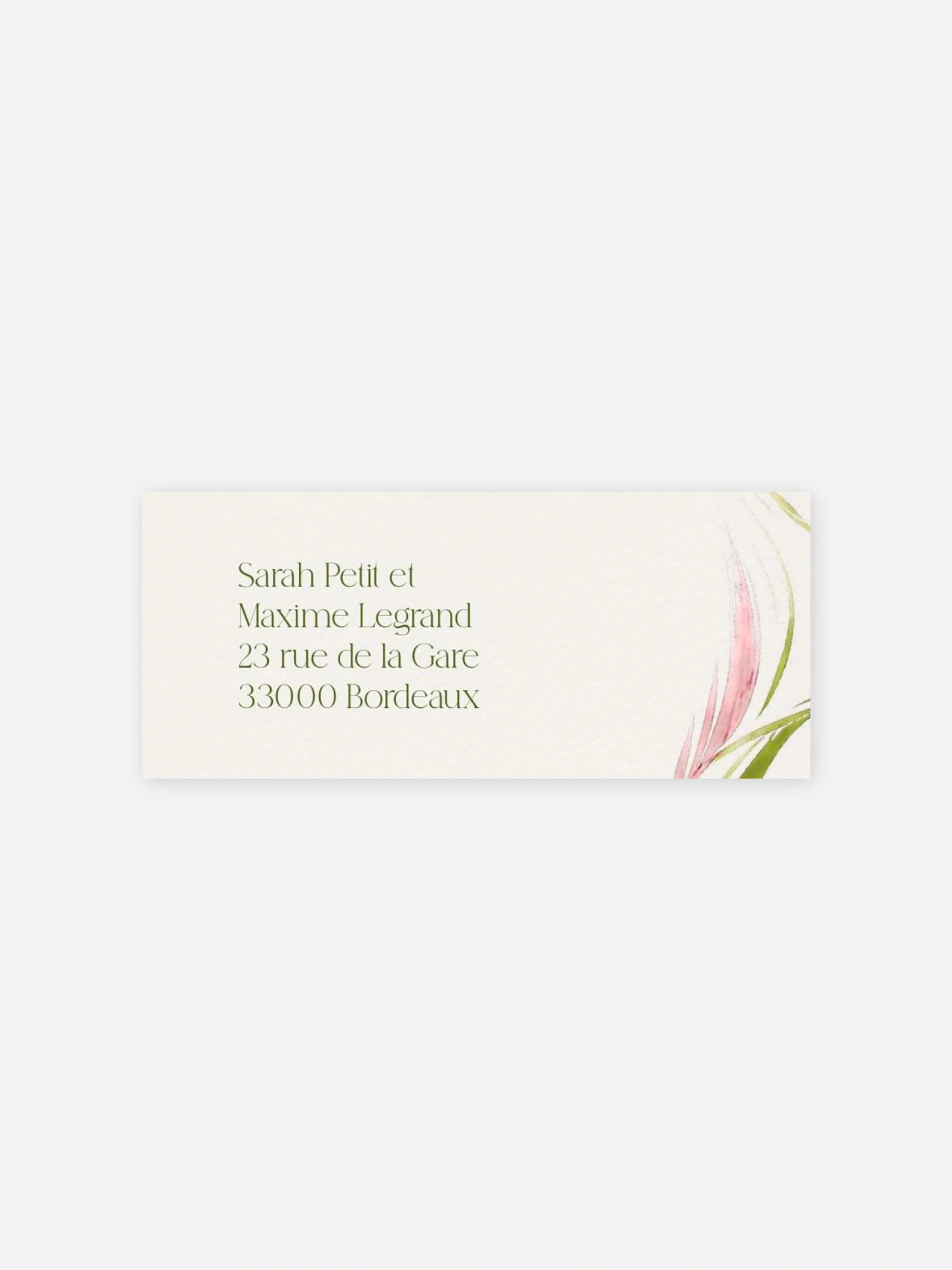 Étiquette expéditeur mariage Grâce pure