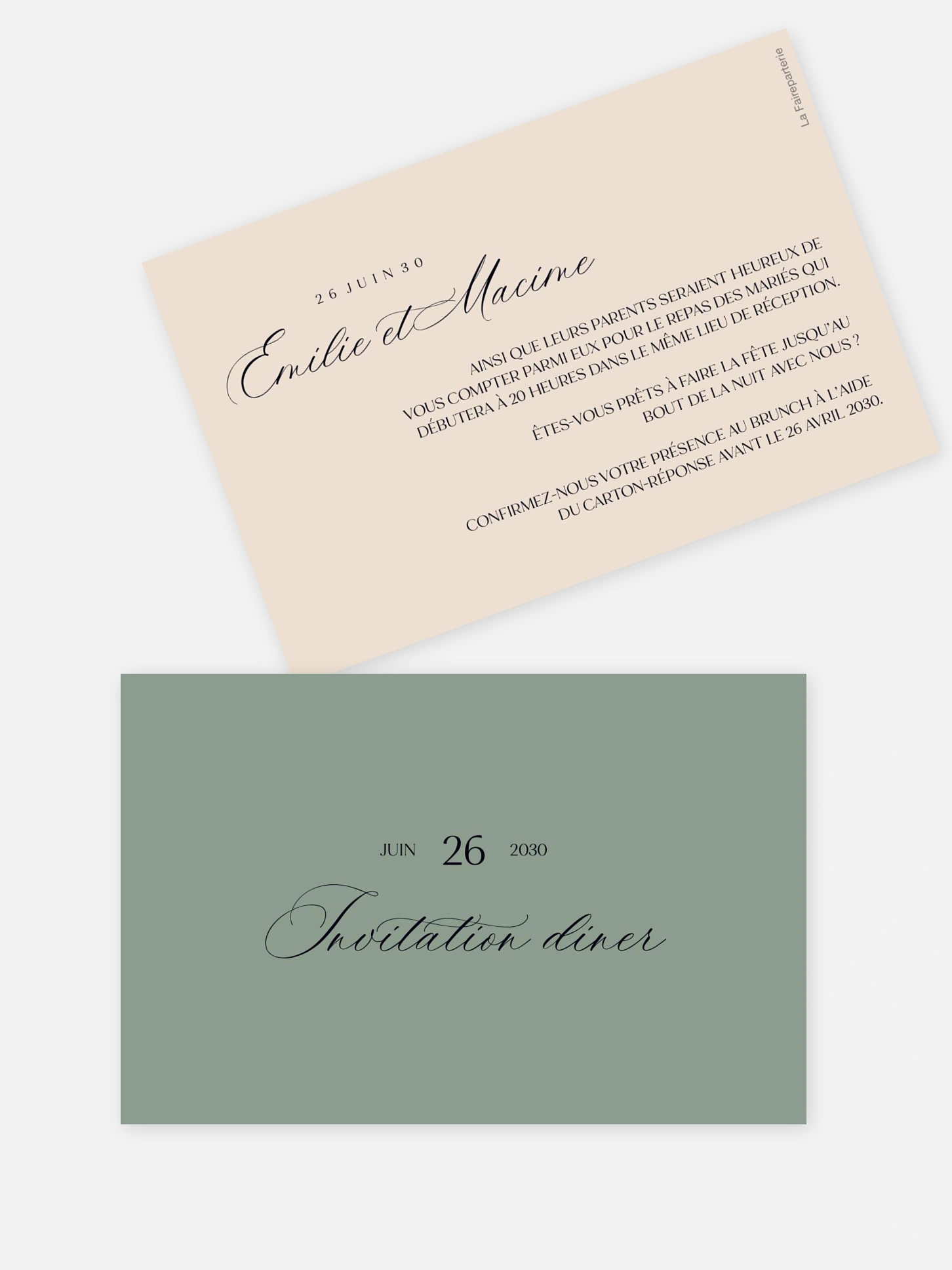 Carton d'invitation Couleurs assorties