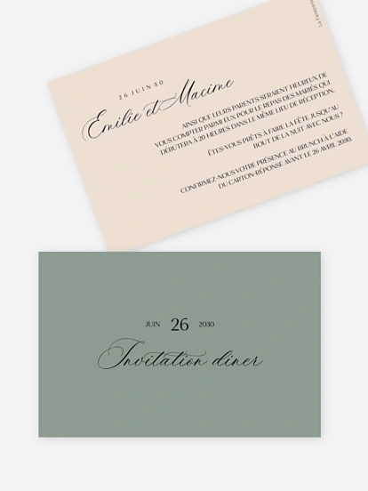 Carton d'invitation Couleurs assorties