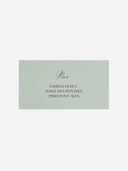 Étiquette destinataire mariage Couleurs assorties