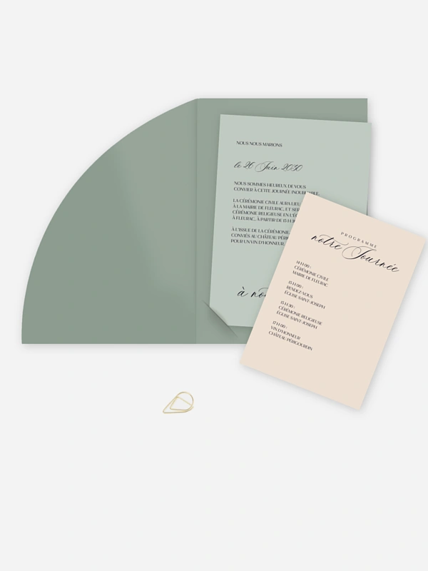 Faire-part de mariage Couleurs assorties