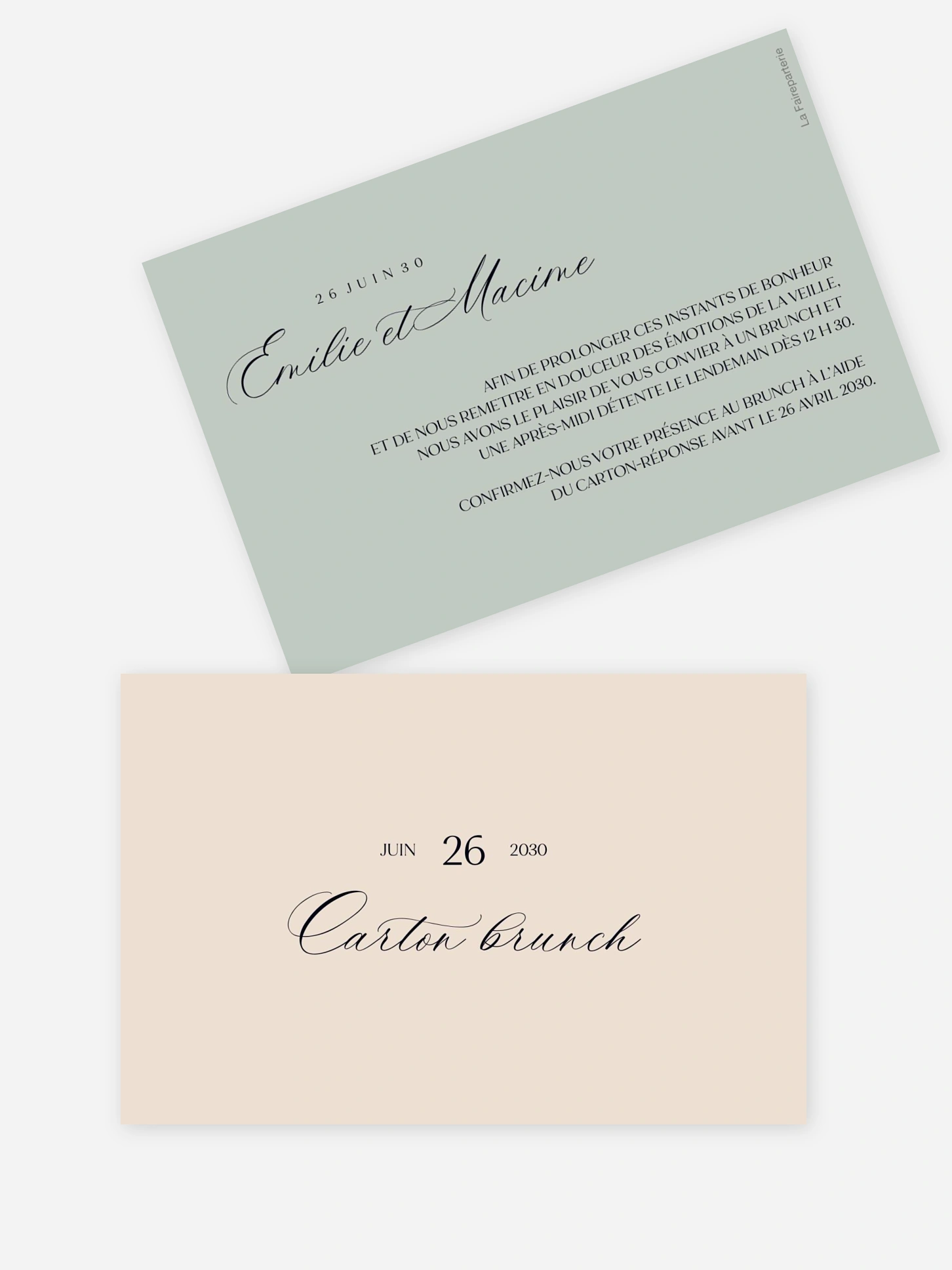 Carte brunch Couleurs assorties