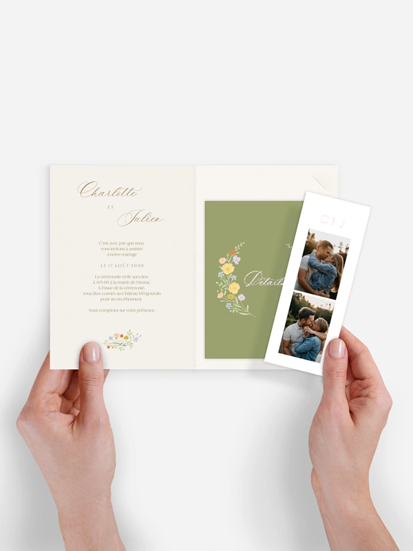 Faire-part de mariage Monogramme floral