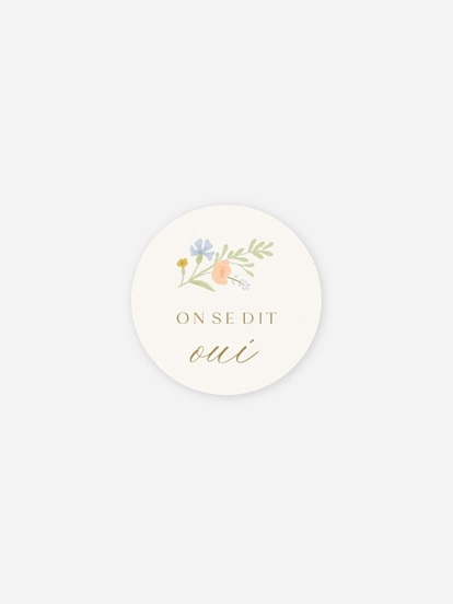 Stickers mariage Monogramme floral