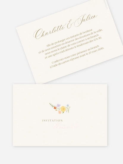 Carte brunch Monogramme floral