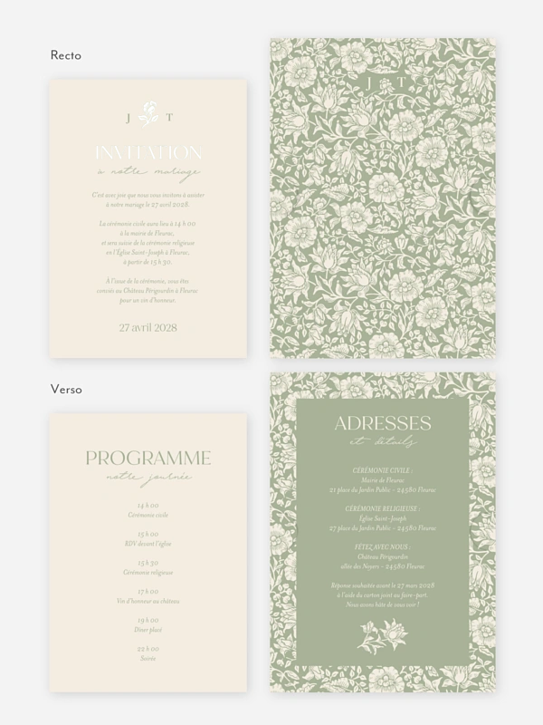 Faire-part de mariage Mallow