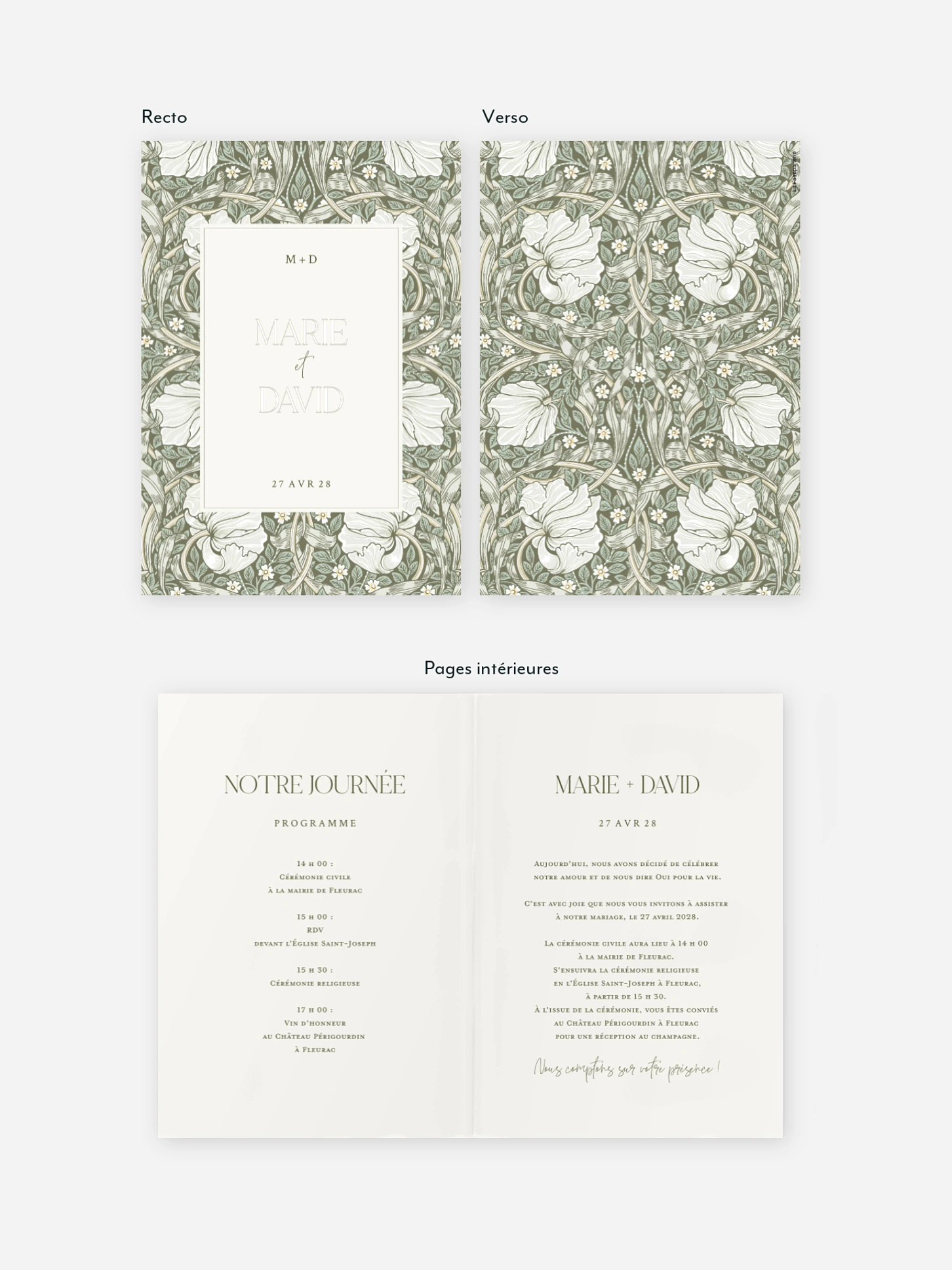 Faire-part de mariage Pimpernel