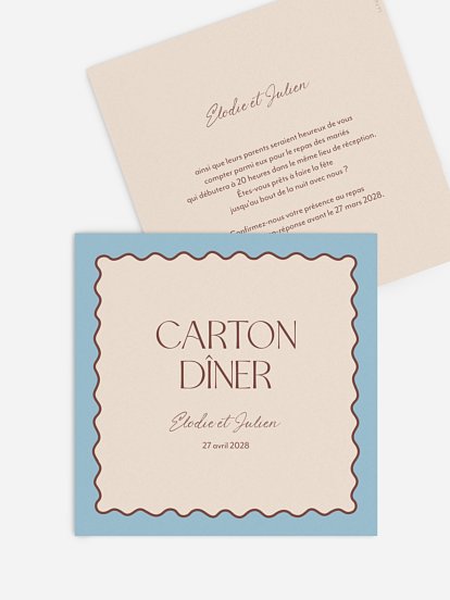 Carton d'invitation Vague d'amour