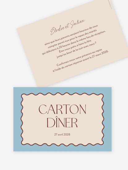 Carton d'invitation Vague d'amour