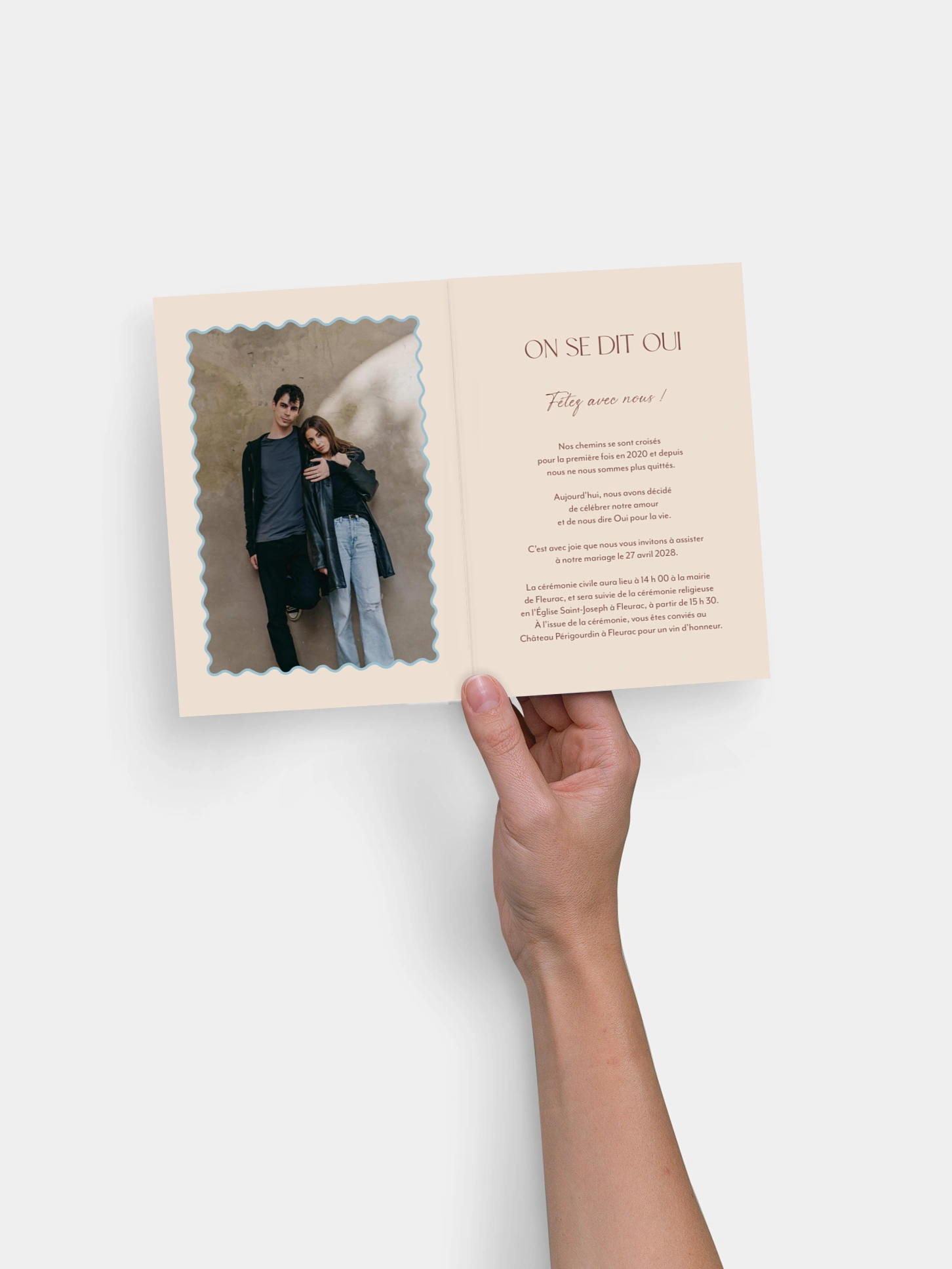 Faire-part de mariage Vague d'amour