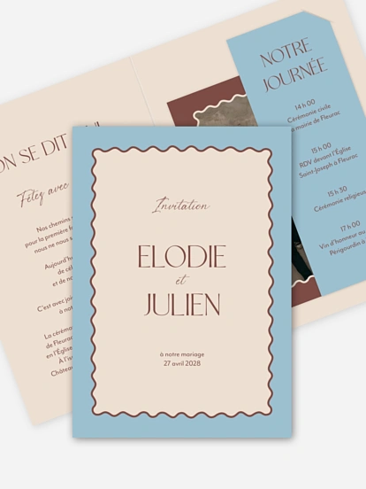 Faire-part de mariage Vague d'amour