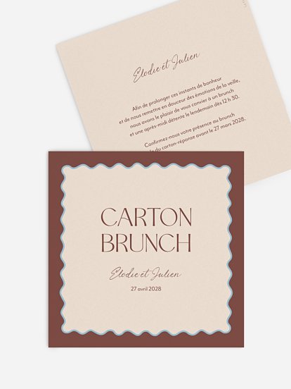 Carte brunch Vague d'amour