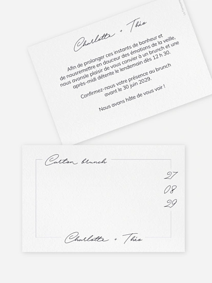 Carte brunch Juste à deux