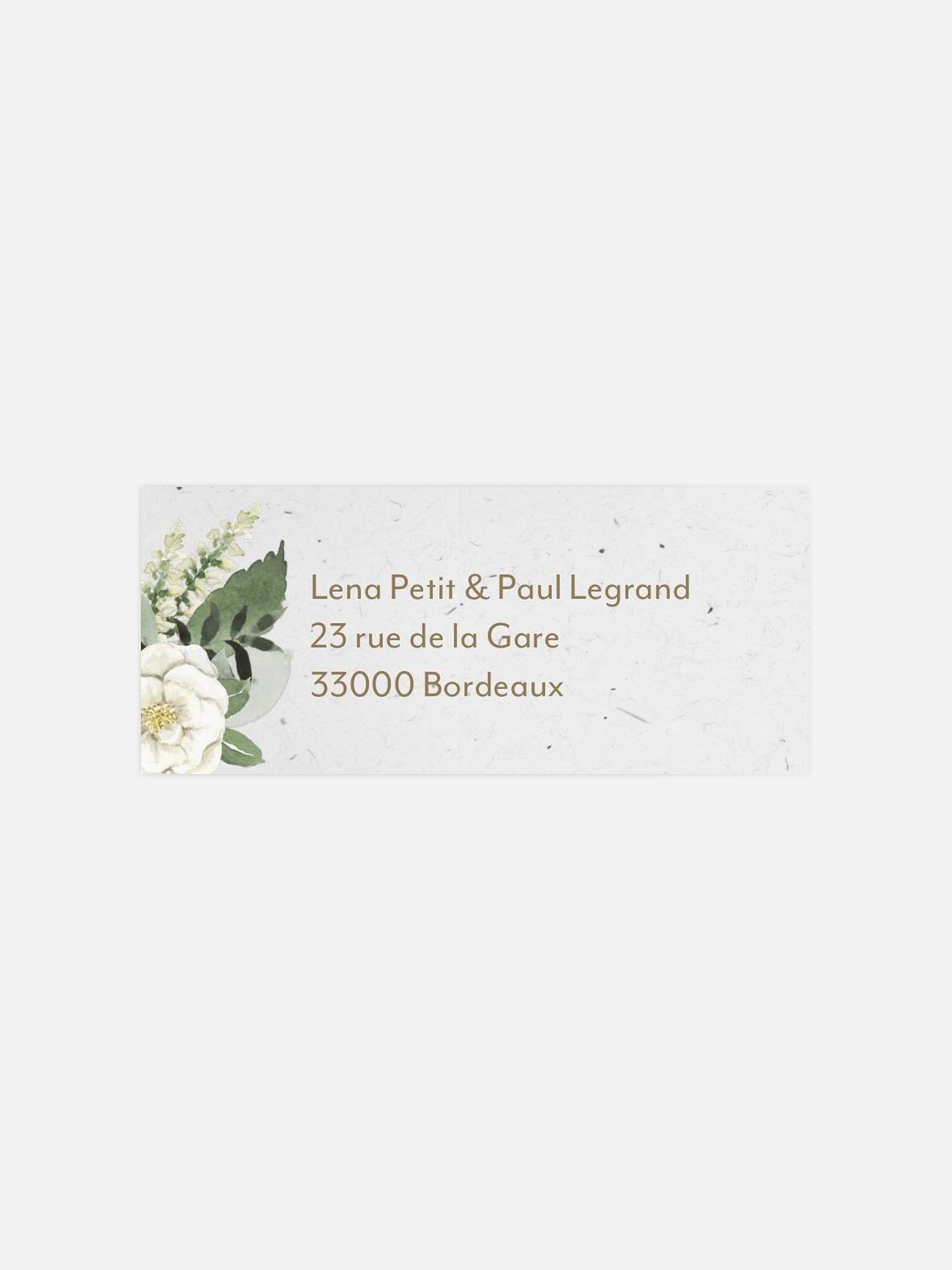 Étiquette expéditeur mariage Poésie de roses III