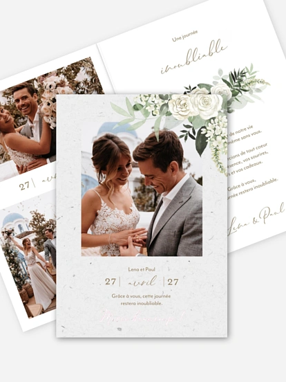 Carte de remerciements Poésie de roses III