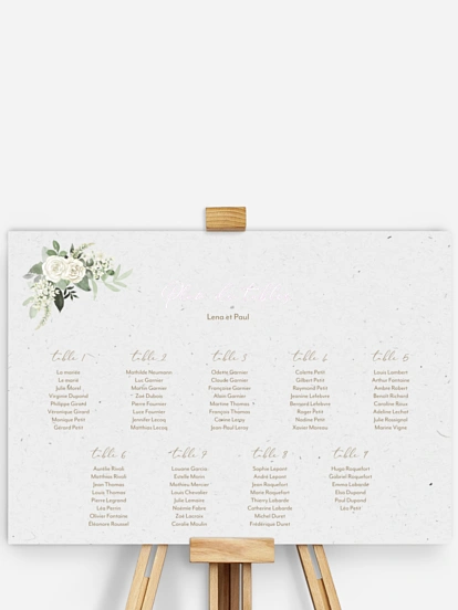 Poster plan de table mariage Poésie de roses III