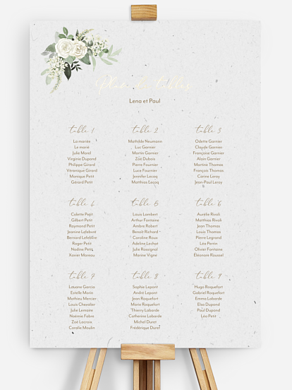 Poster plan de table mariage Poésie de roses III
