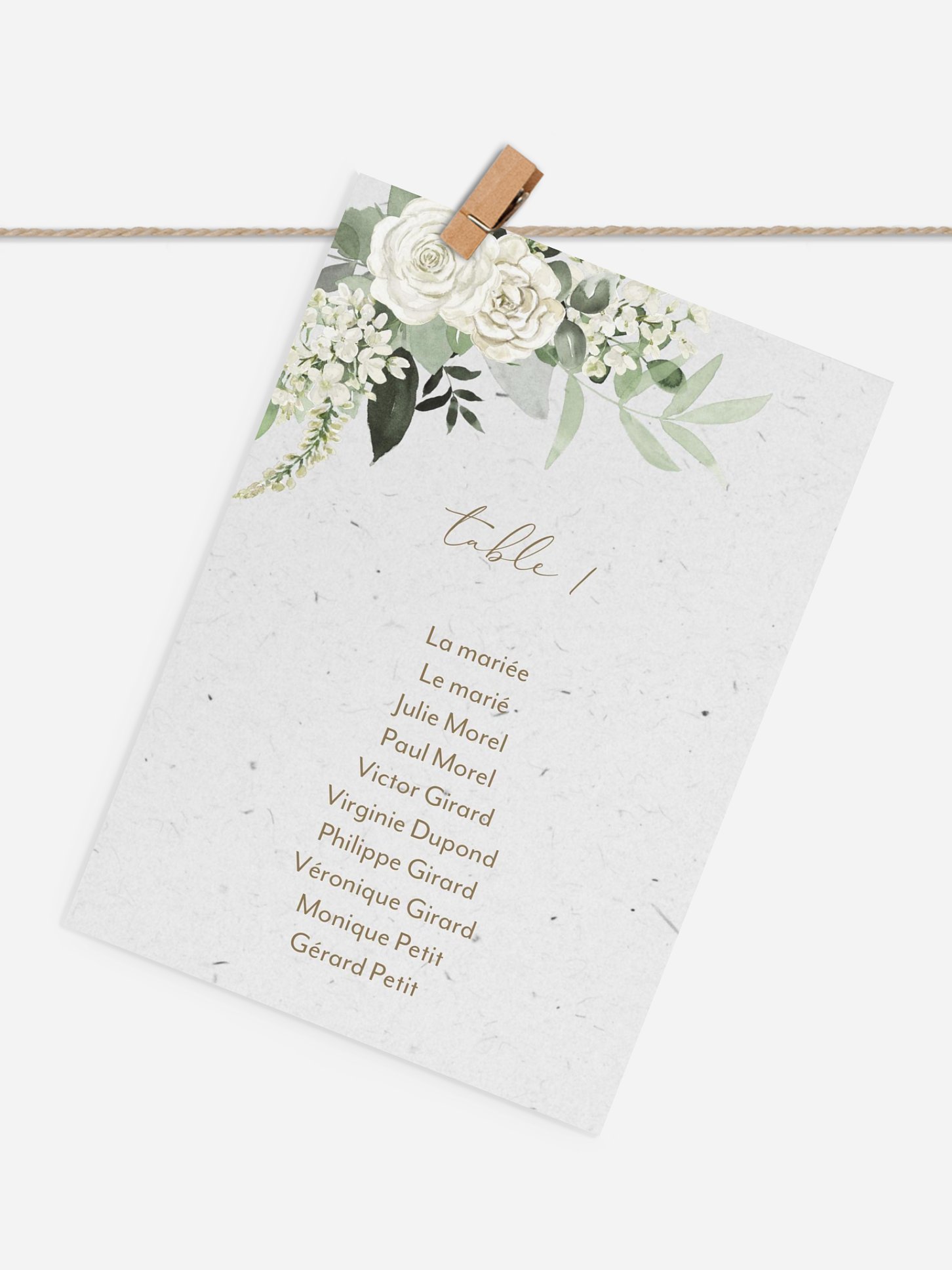Cartons plan de table mariage Poésie de roses III