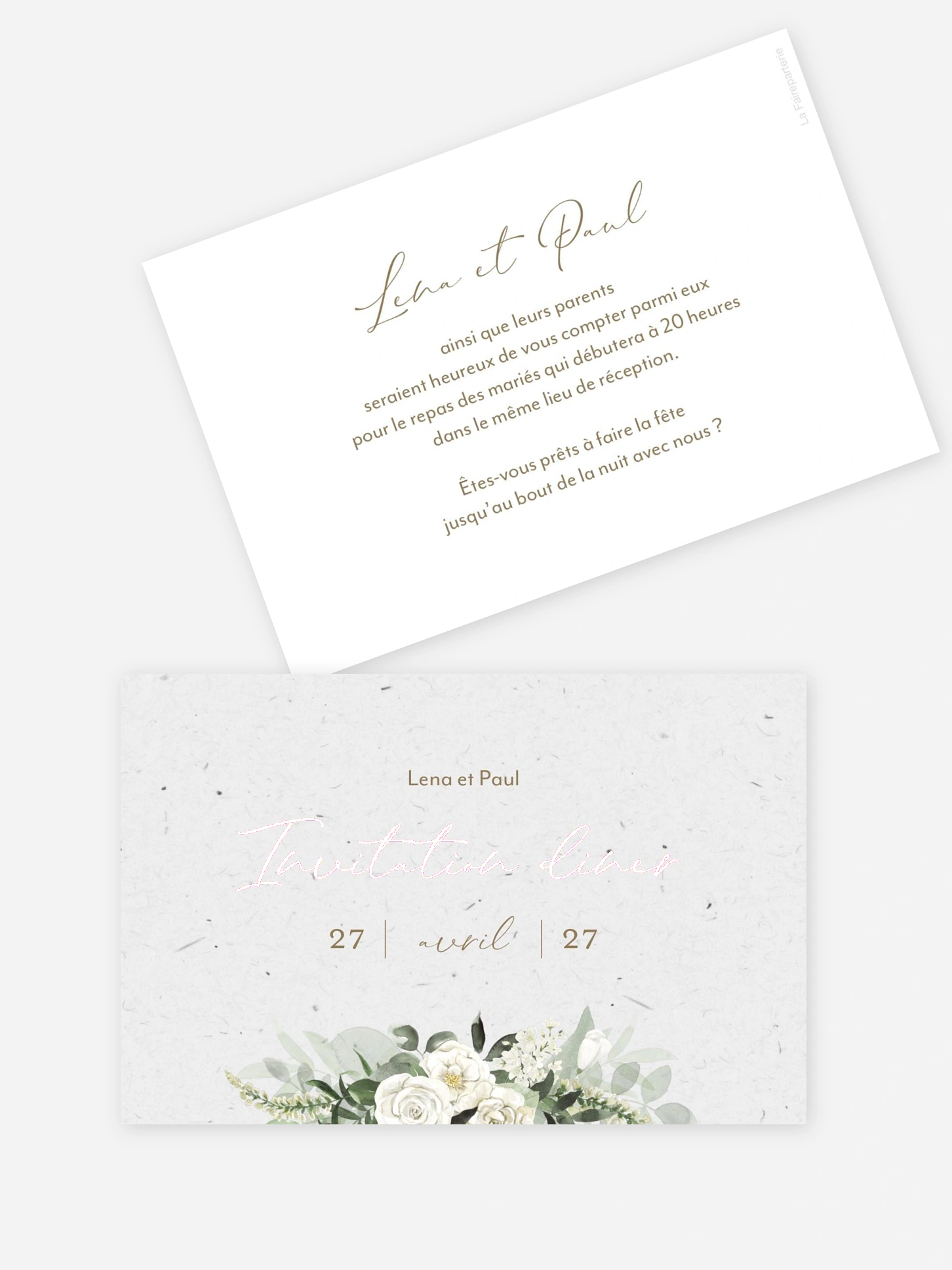 Carton d'invitation Poésie de roses III