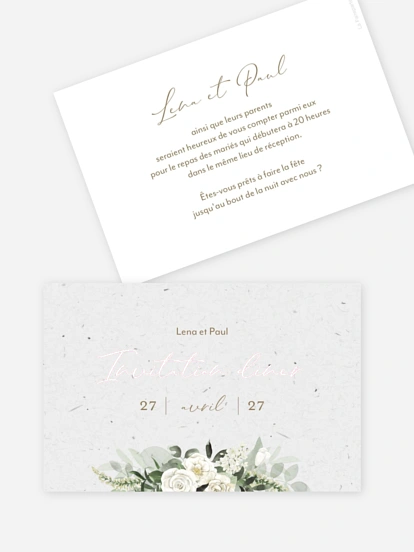 Carton d'invitation Poésie de roses III