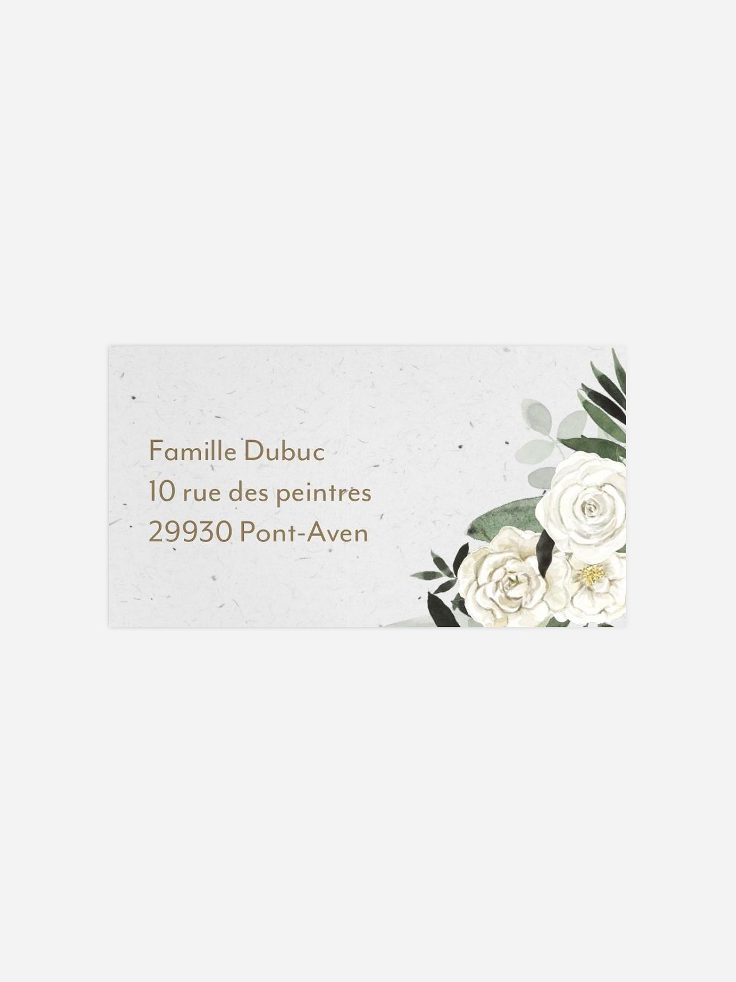 Étiquette destinataire mariage Poésie de roses III