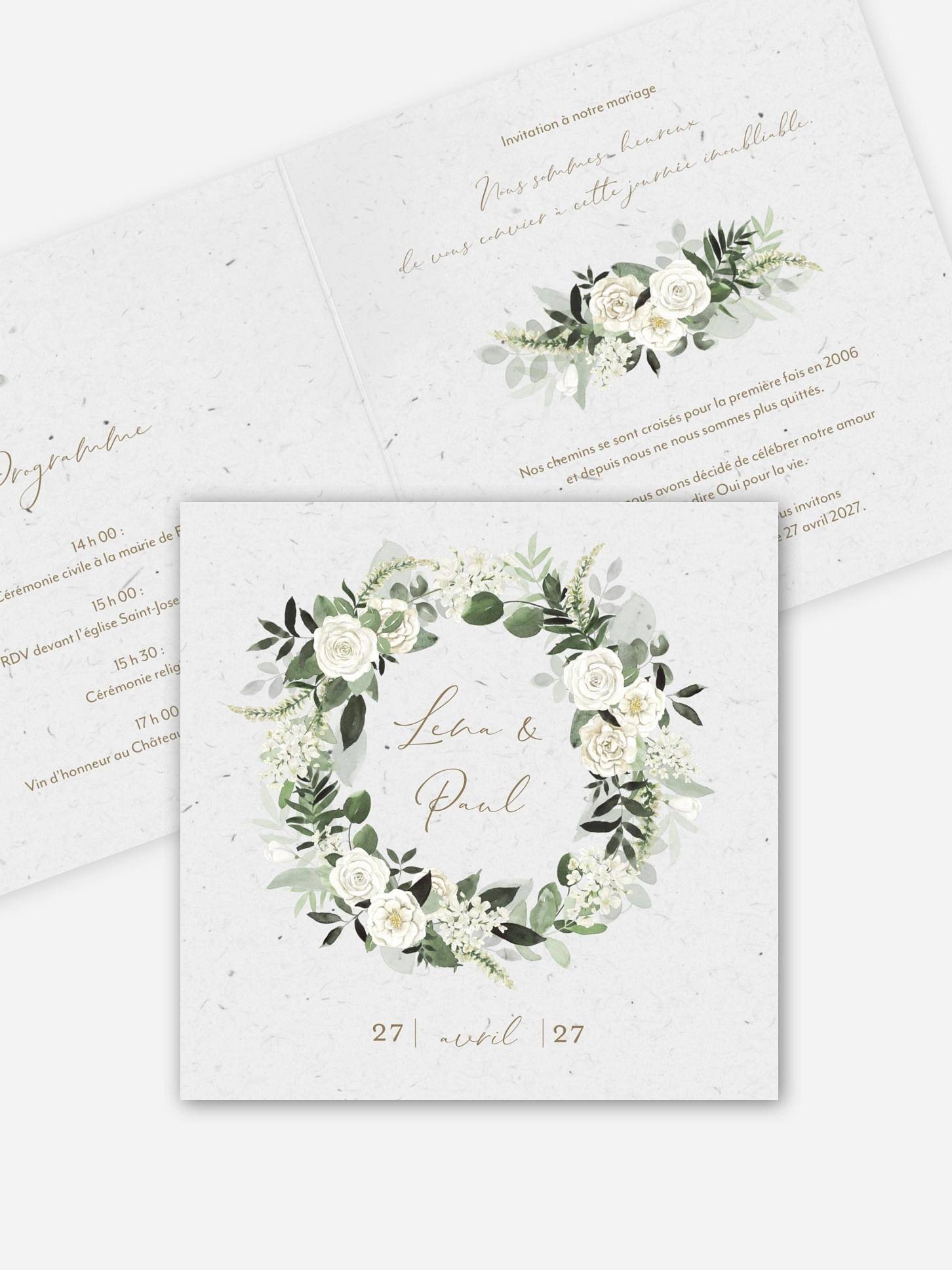 Faire-part de mariage Poésie de roses III