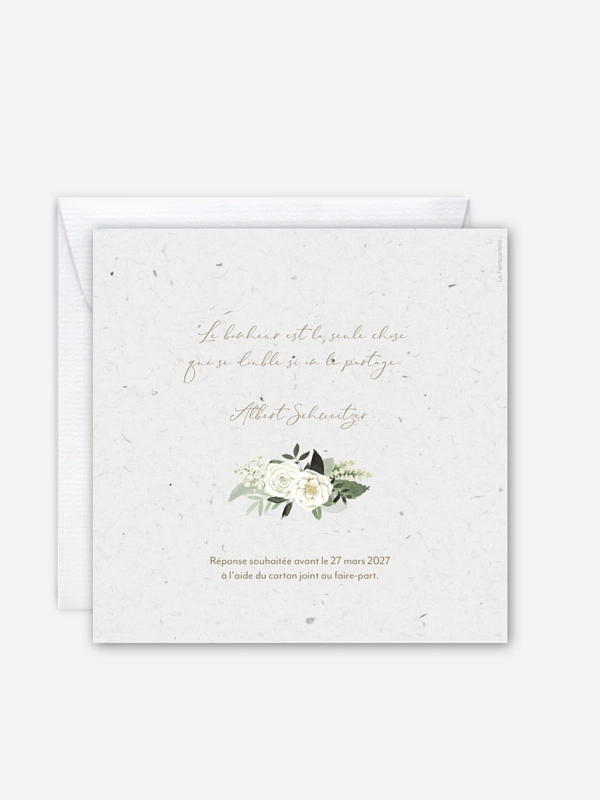 Faire-part de mariage Poésie de roses III