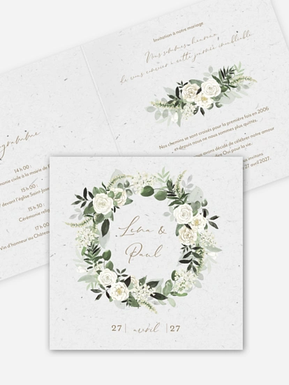 Faire-part de mariage Poésie de roses III