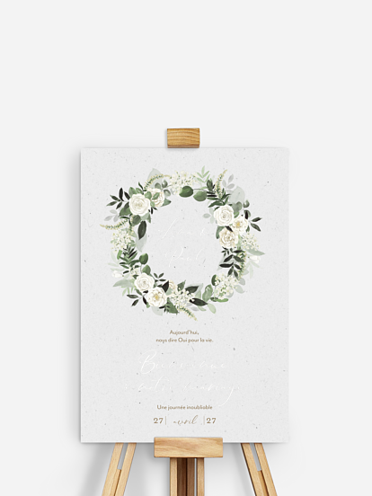 Poster bienvenue mariage Poésie de roses III