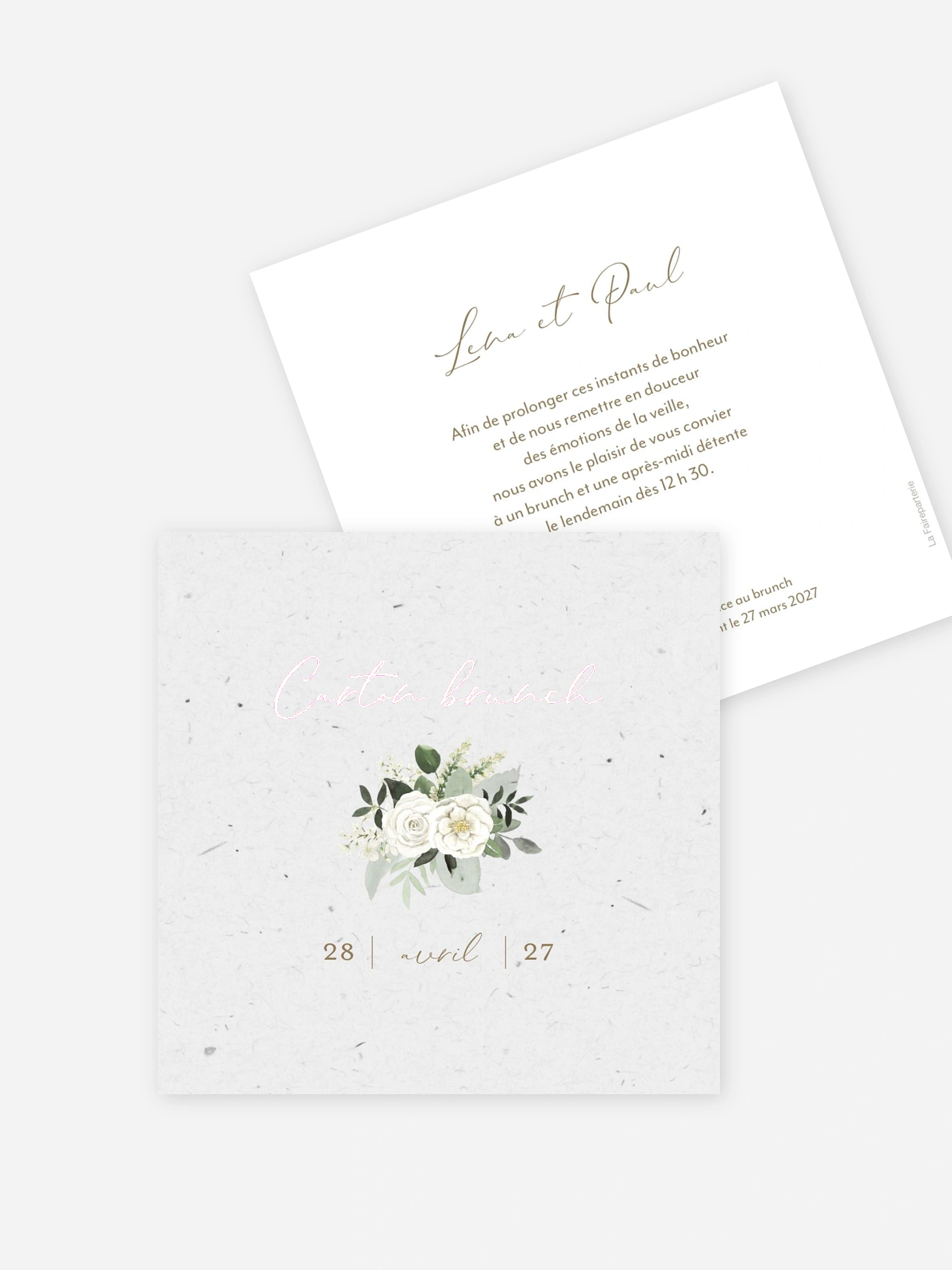 Carte brunch Poésie de roses III
