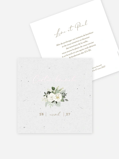 Carte brunch Poésie de roses III