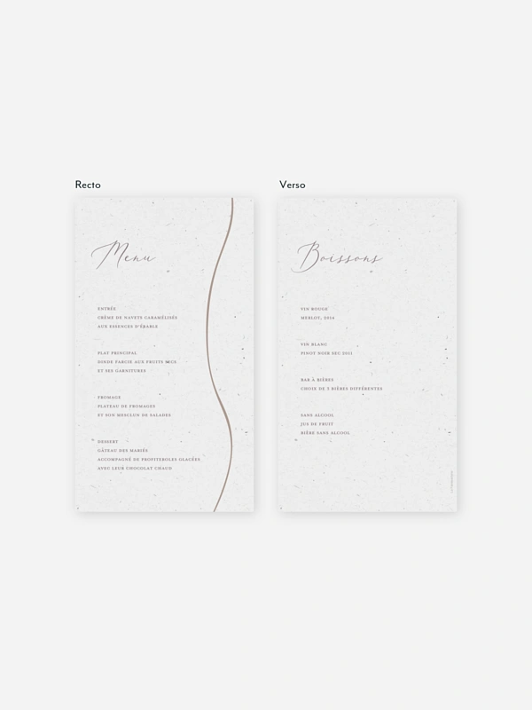 Menu mariage Le plus beau Oui II